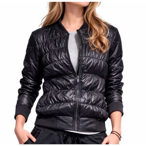 Athleta Goose Down Puffer Jacket Coat Size:M Black Women